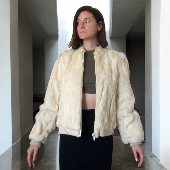 Vintage Genuine Rabbit Fur Bomber Jacket - Dino Ricco - Picture 13 of 15